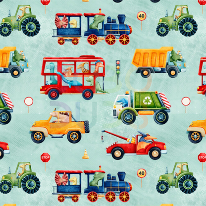 Dino vehicles (sage blue)