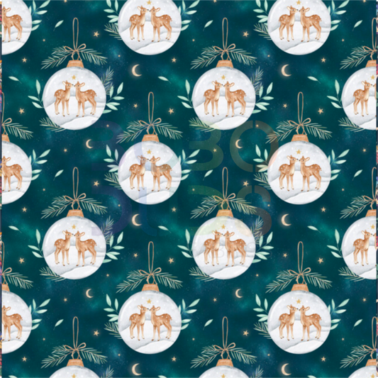 Winter fawn baubles (teal)