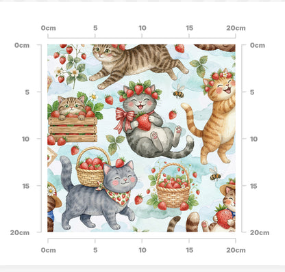 Kittens and strawberries