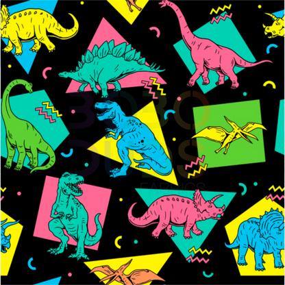 Retro dinos (black)