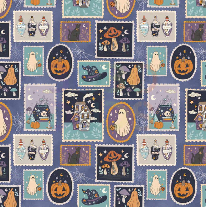 Halloween stamps (indigo)