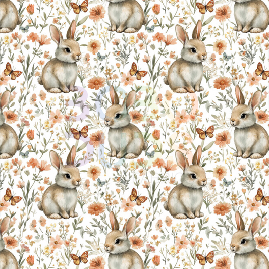 Spring bunny floral