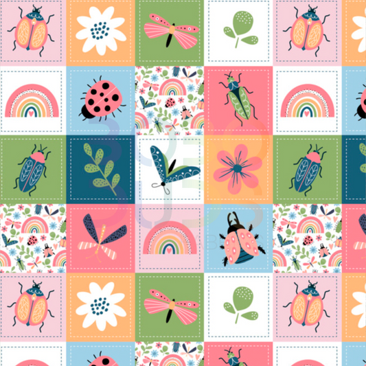 Rainbow pink quilt