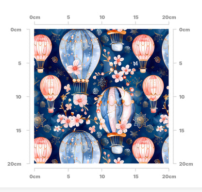 Floral balloons (navy)