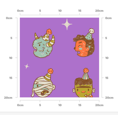 Cute monsters (purple)