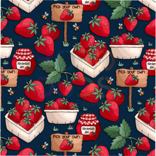 Strawberry picking (navy)