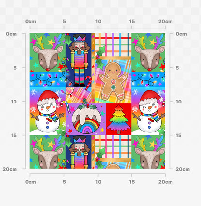 Christmas patchwork (rainbow)