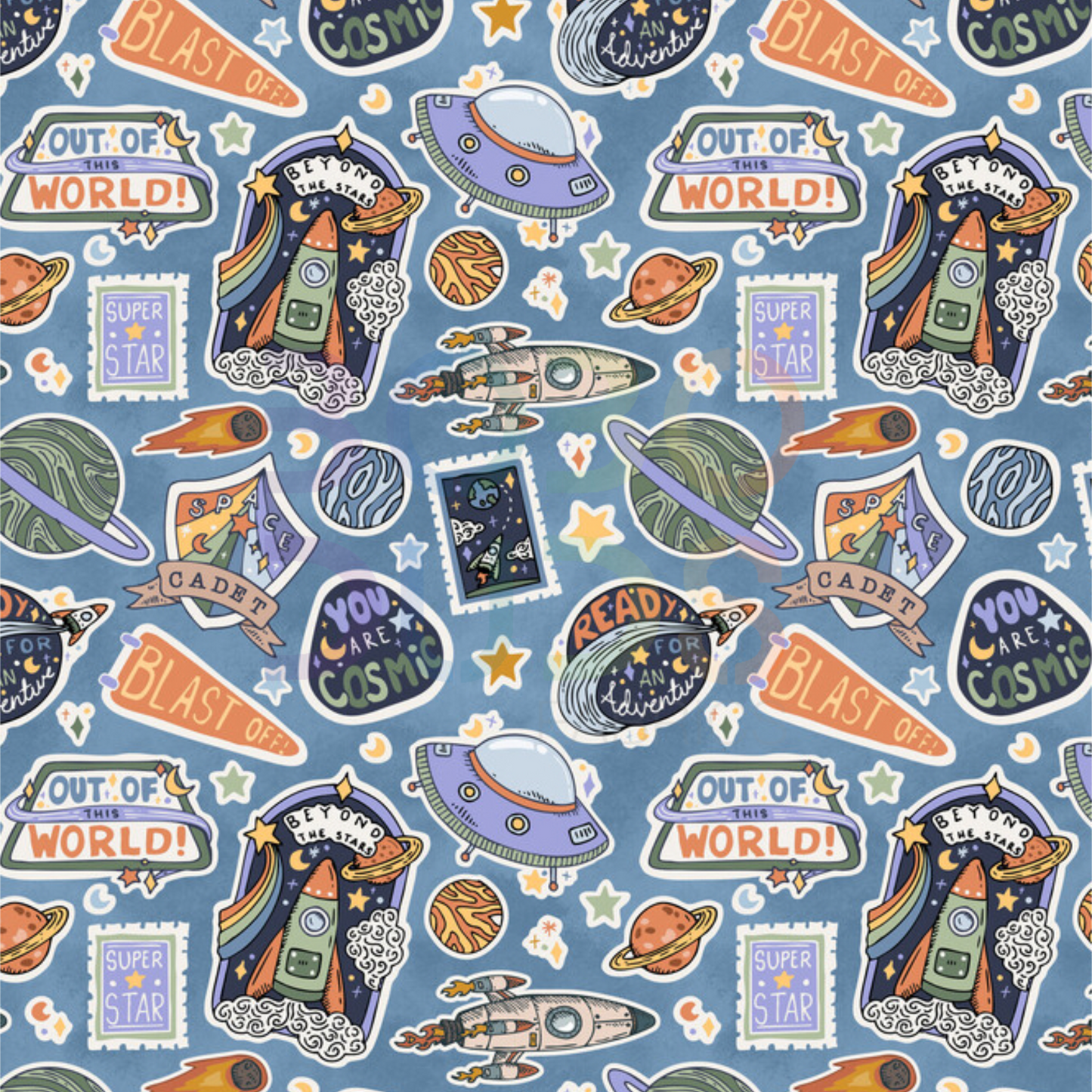 Space stickers slate