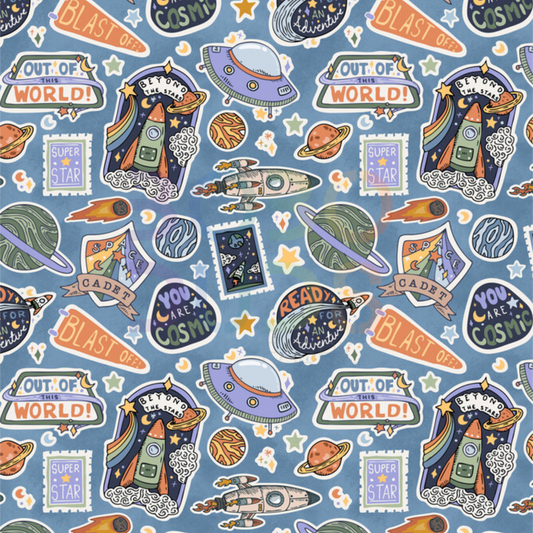Space stickers slate