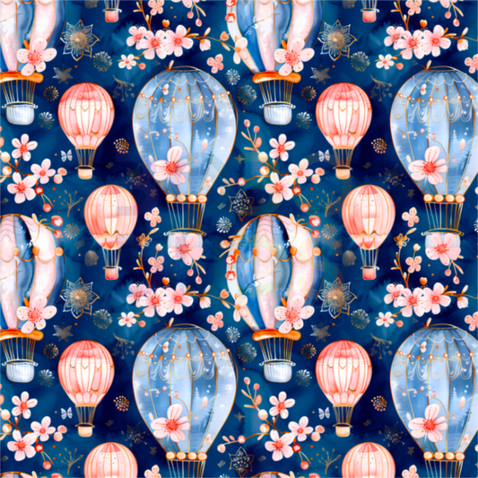 Floral balloons (navy)