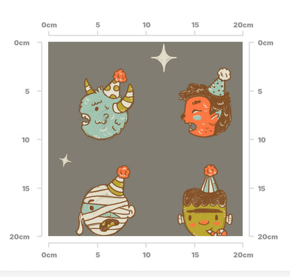 Cute monsters (grey)