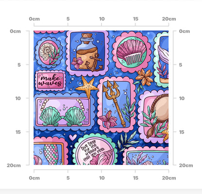 Mermaid stamps bright