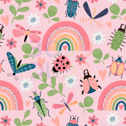 Rainbow bugs pink