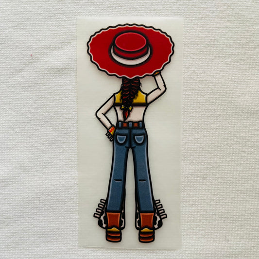 Cowgirl 12cm tall transfer (instock)