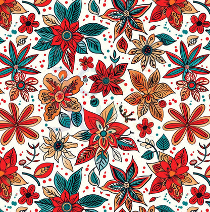 Retro Christmas floral