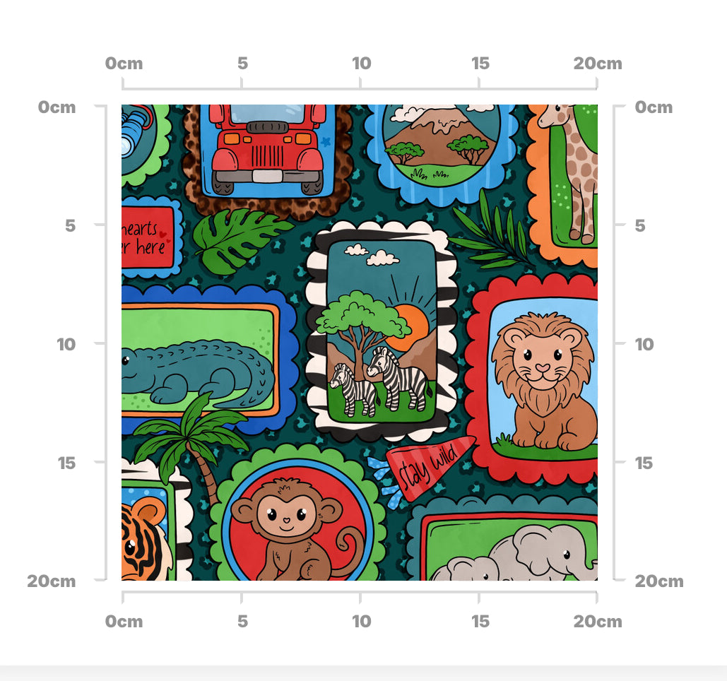 Bright safari stamps