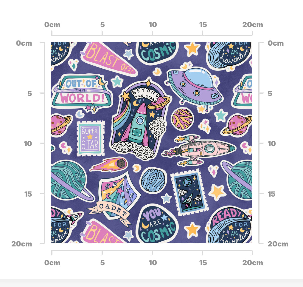 Space stickers indigo