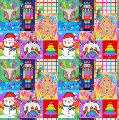 Christmas patchwork (rainbow)