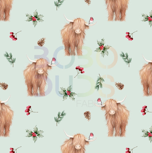 Christmas highland cows