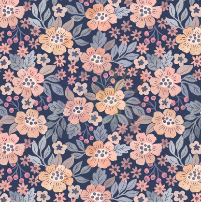 Navy/pink floral