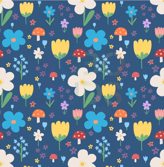 Cute floral (blue)