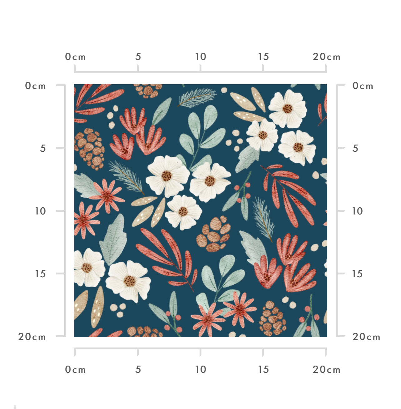 Winter Floral (navy)