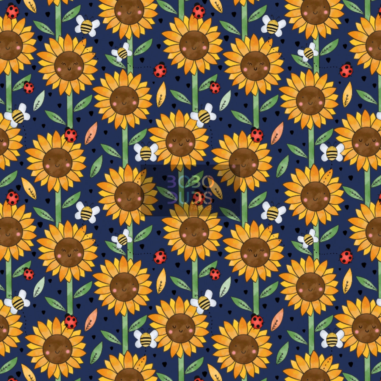 Happy sunflowers ( navy)