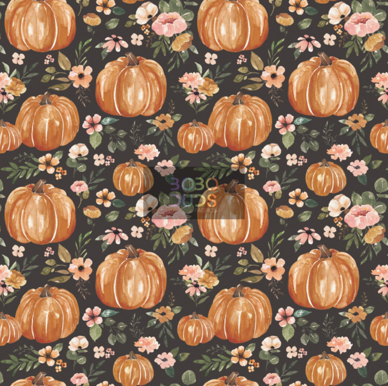 Watercolour floral pumpkin